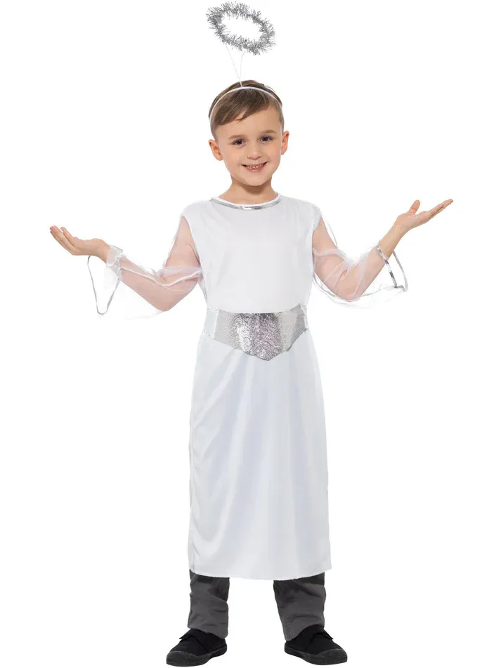 Angel Costume, White with Dress, Belt &amp; Halo