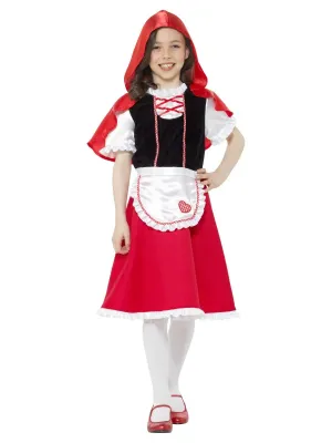 Red Riding Hood Girl Costume, Red, with Dress &amp; Hooded Capelet