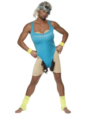 Lets Get Physical, Work Out Costume, Blue, Bodysuit &amp; Headband - One Size