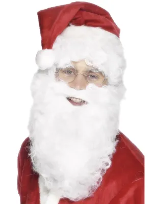 Santa Beard, White, 28cm -  11in - Budget