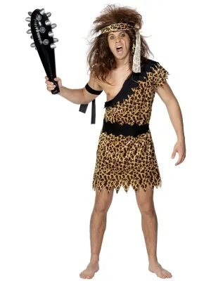 Caveman Costume, Brown, with Tunic, Headband &amp; Armband -