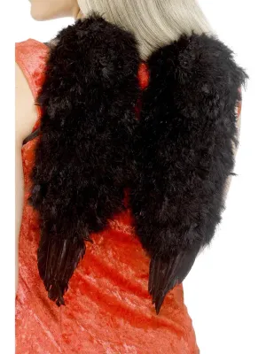 Angel Wings,Black , Feathered, 30cmx40cm  - 12inx16in