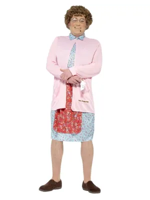 Mrs Brown Padded Costume, Pink, Dress, Cardigan, Wig, Glasses, Handkerchief &amp; Mole