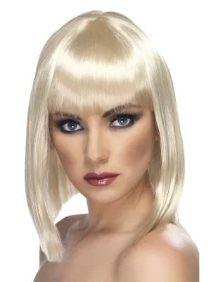 Glam Wig, Blonde, Short, Blunt with Fringe
