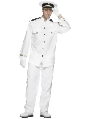 Captain Costume, White, with Jacket, Trousers, Cap and Gloves