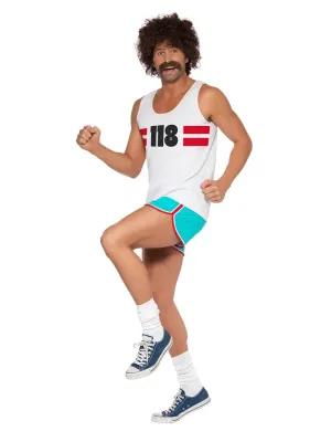 118 118 Runner Costume, White, with Shorts &amp; Top - Medium