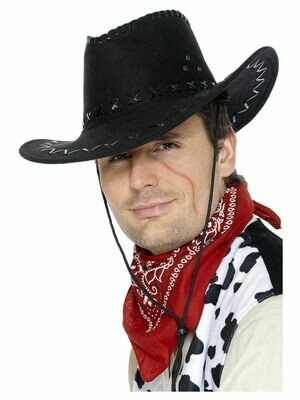 Cowboy hat Black (Suede Look)