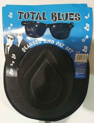 Blues Bros / Gangster - Set - Hat  &amp; Glasses