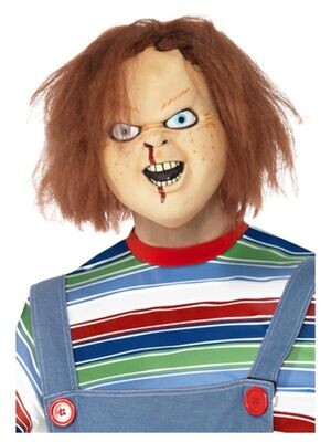 Chucky  -  Latex Mask, Brown hair  -  Full Overhead