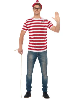 Where's Wally  Instant Kit, with Top, Hat &amp; Glasses - Medium Only