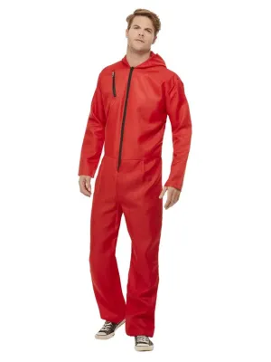 Bank Robber Jumpsuit, Red, -Red Boiler suit