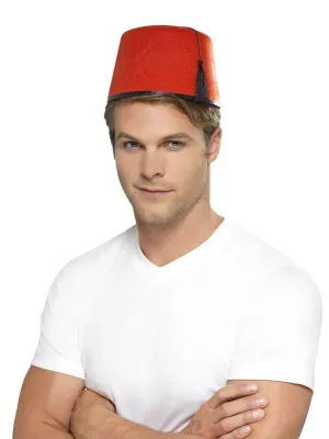Fez Hat, Red, with Black Tassel