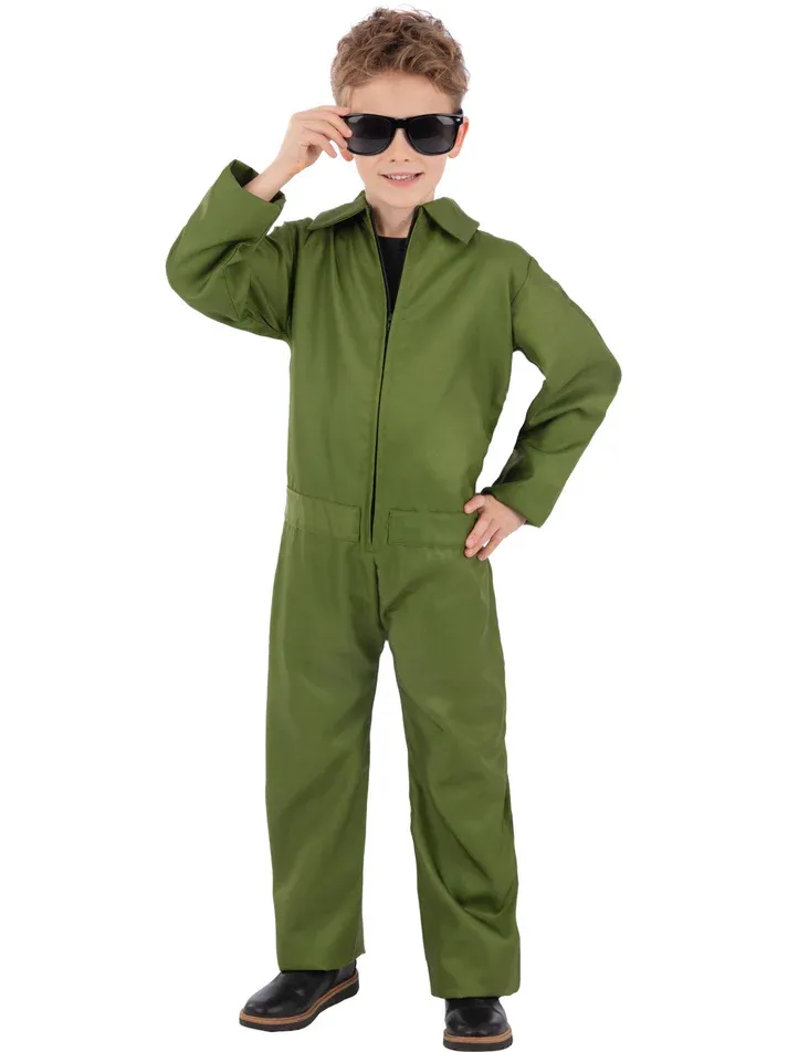 Green Boiler Suit Costume All in One , Kids Unisex