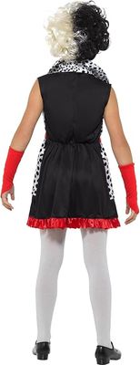 Evil Little Madame Costume, Black &amp; White with Dress, Attached Jacket &amp; Gloves - Small Only