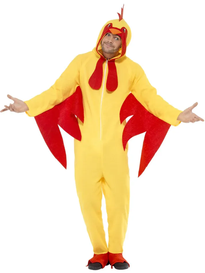 Chicken Costume, Yellow with Hooded All in One - Large only