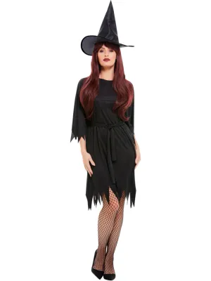 Spooky Witch Costume, Black with Dress, Belt &amp; Hat - Large only