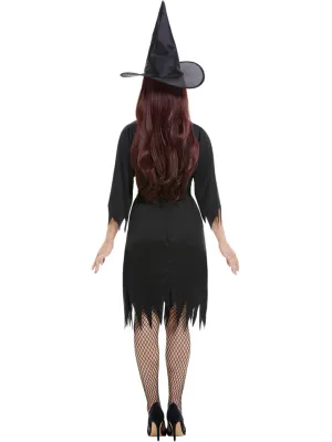 Spooky Witch Costume, Black with Dress, Belt &amp; Hat - Large only