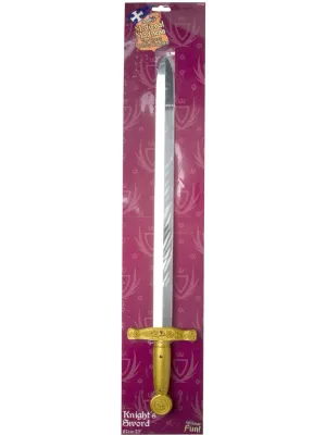 Knights Sword, Silver Straight Hilt, 62cm -  24in
