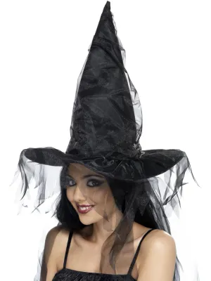 Witch's Hat, Black with Netting