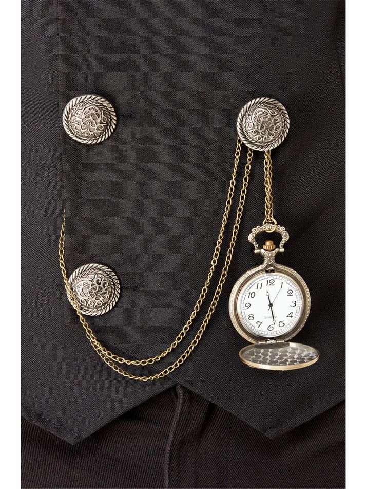 Pocket Fob Watch, Assorted Designs Non Functioning, with Chain