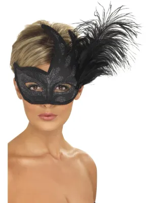Feather Mask, Black - *