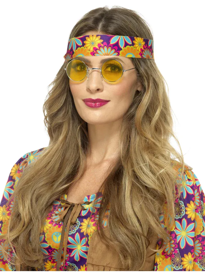 Hippie Specs, Silver - Yellow *