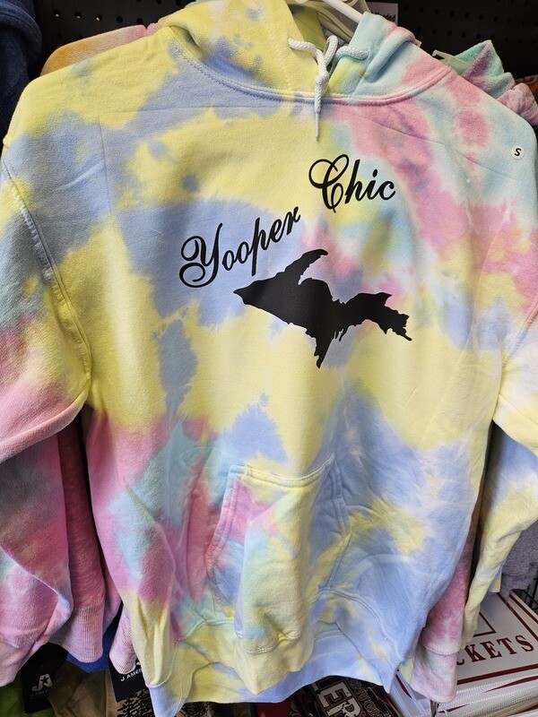 Dyenomite - Blended Tie-Dyed Hooded Sweatshirt with Yooper Chick