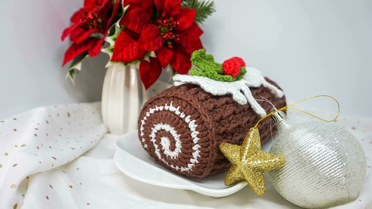 Classic chocolate Yule log