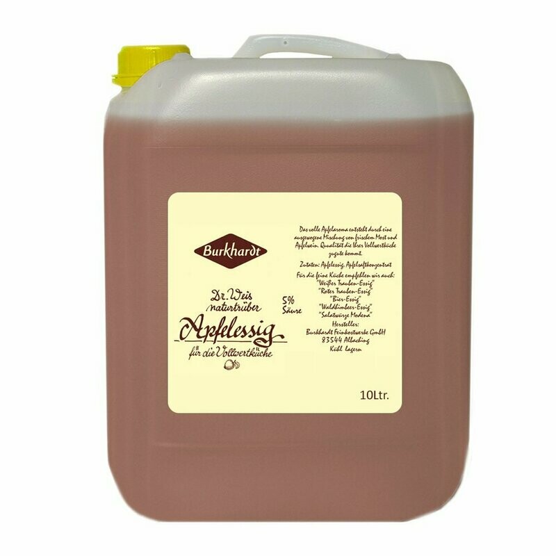 10 Ltr. Burkhardt Dr. Weis naturtrüber Apfelessig 5% Säure