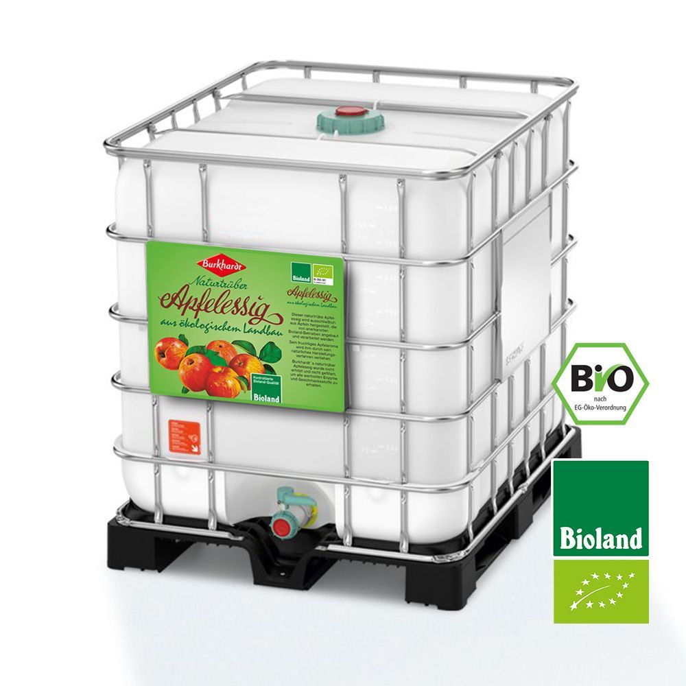 1000 kg Burkhardt Bioland Bio-Apfelessig naturtrüb 5% Säure