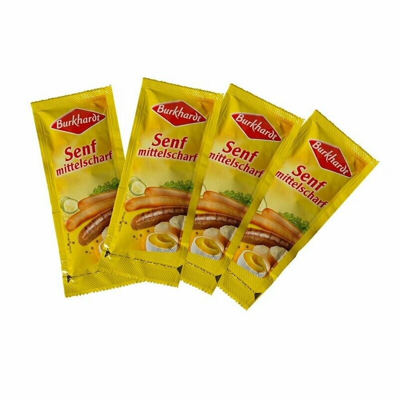 300 x 10g Burkhardt Senf mittelscharf Portionsbeutel