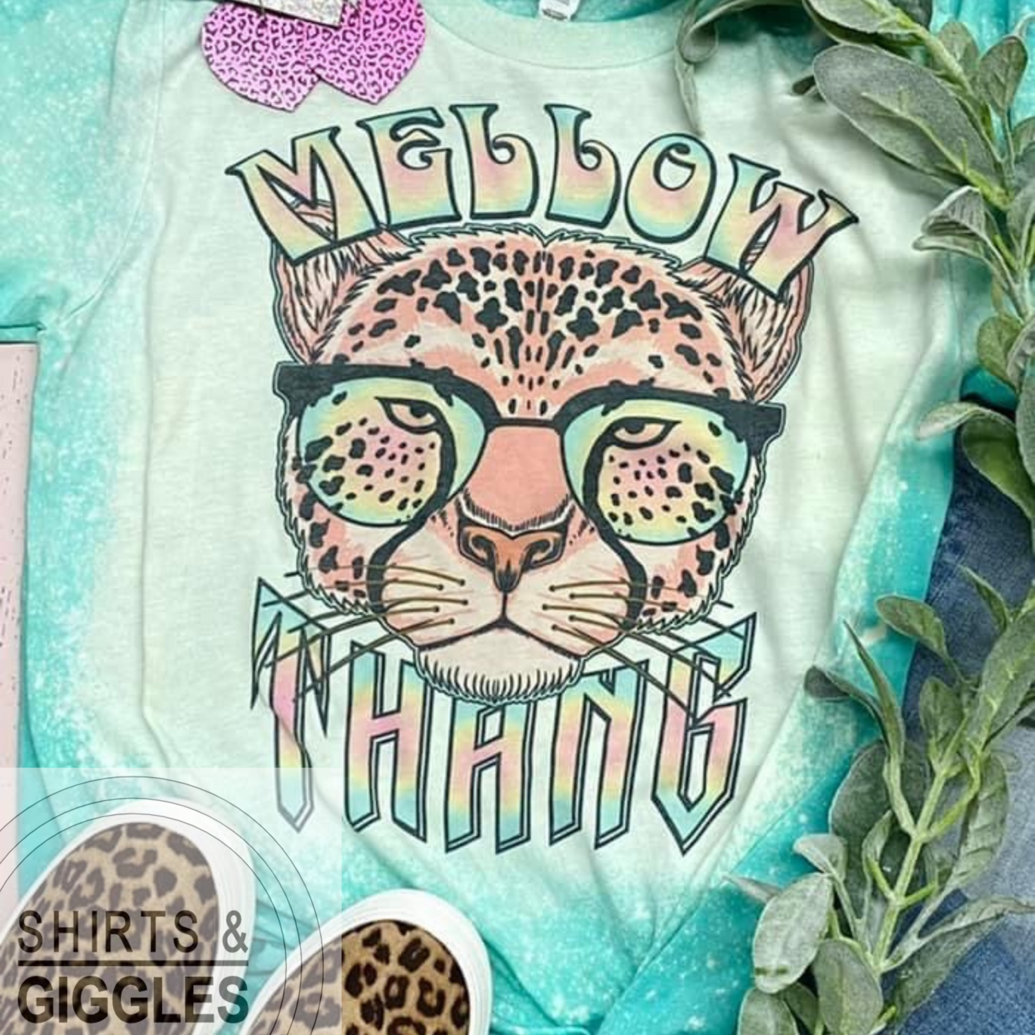 Mellow Thang Seafoam Bleached Tee