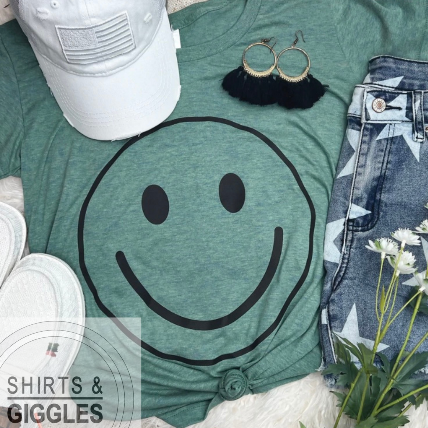 Smile (Black) PUFF (Raised Design)