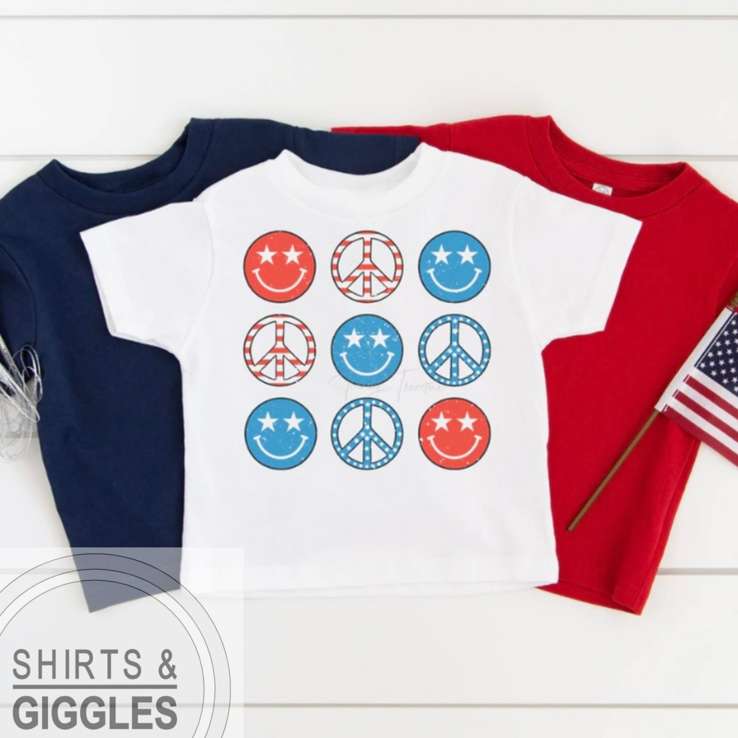YOUTH Retro Patriotic Smiley Peace