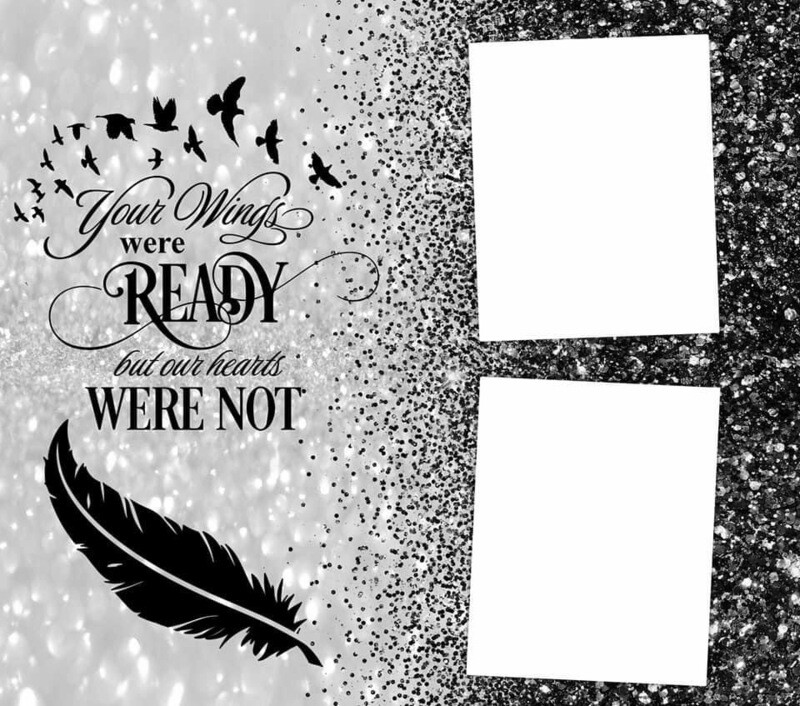 Your Wings Were Ready (In Memory Photo Cup)Black Glitter (2 photo)