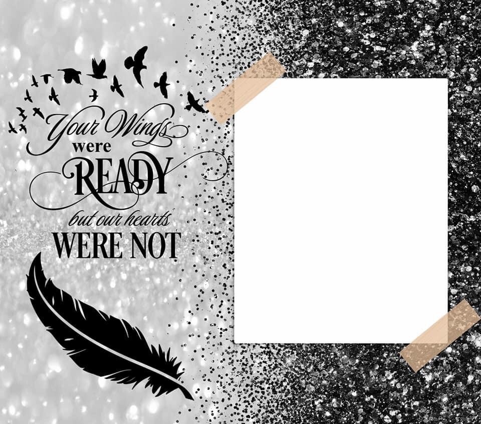 Your Wings Were Ready (In Memory Photo Cup) Black Glitter (1 photo)