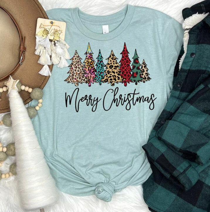 Leopard Merry Christmas Trees
