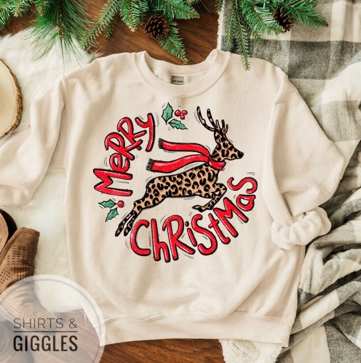 Leopard Reindeer/Merry Christmas
