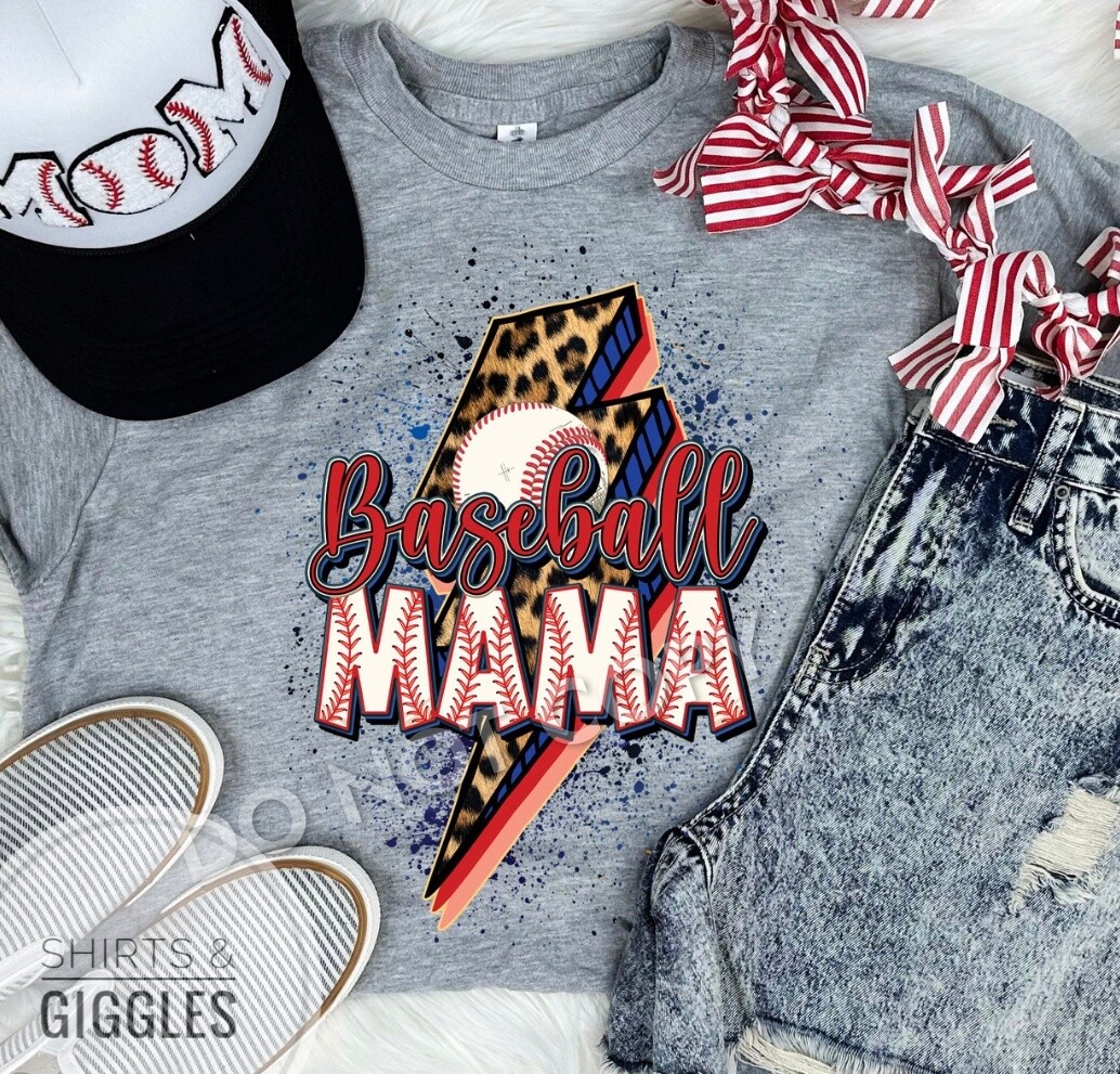 Baseball Mom Lightening Bolt