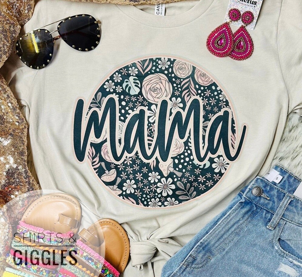 Floral Black &amp; Peach Mama