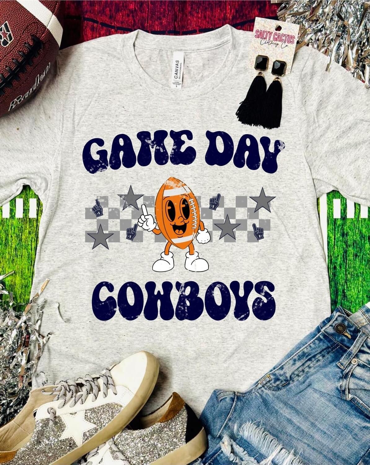 Game Day Cowboys Retro Football Triblend Bella