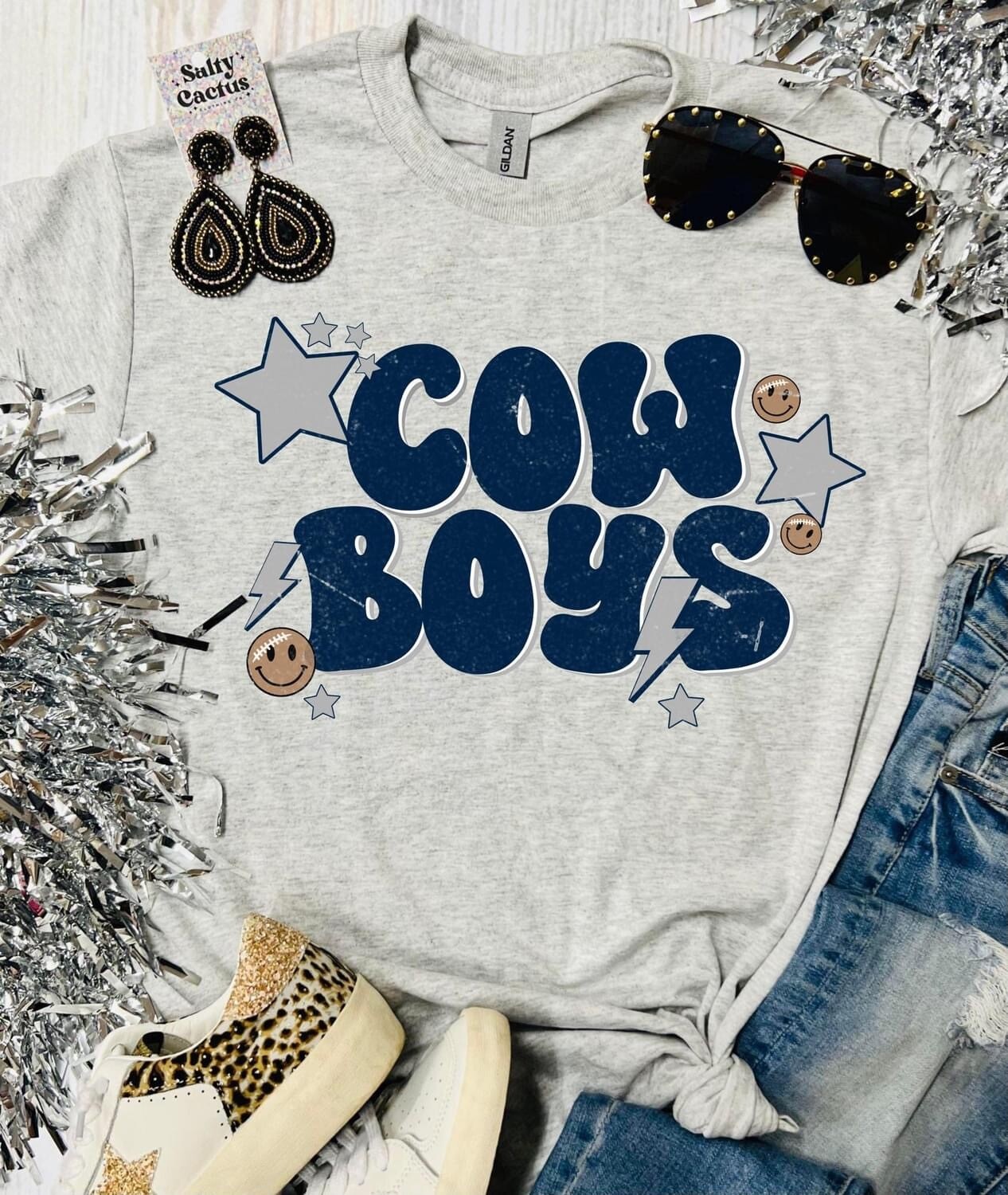 Cowboys Star and Smile Ash Grey Tee