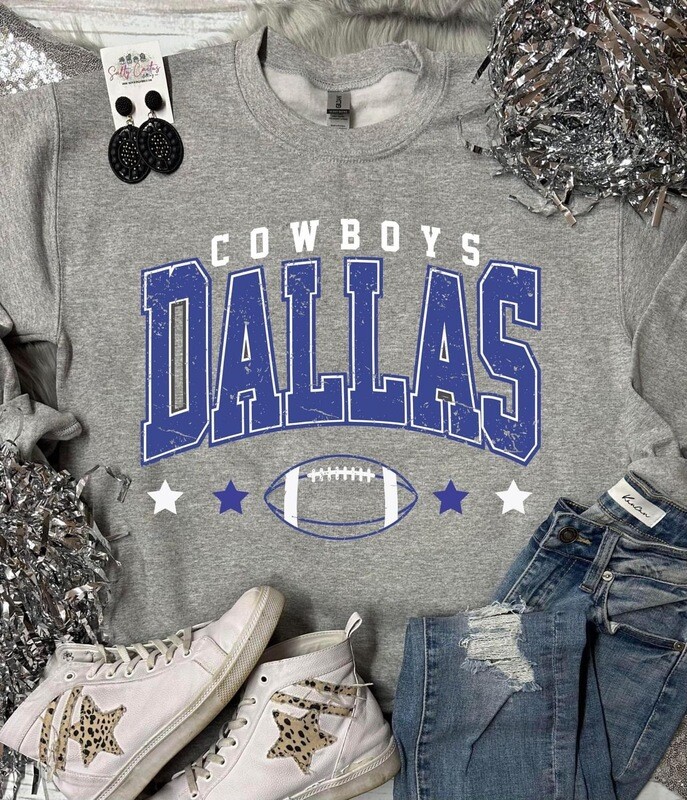 *DTG* Dallas Vintage Stars Oxford Grey Sweatshirt