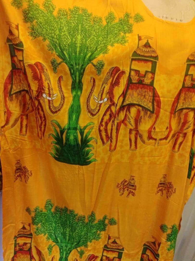 Elephants & Trees hand screened printed tunic.