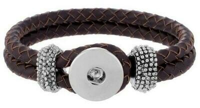 1 Snap Brown Double Braided Bracelet