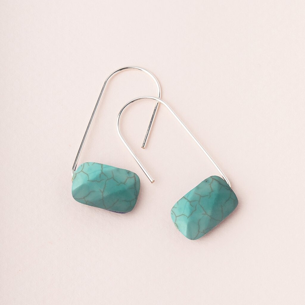 Floating Stone Earring - Turquoise/Silver