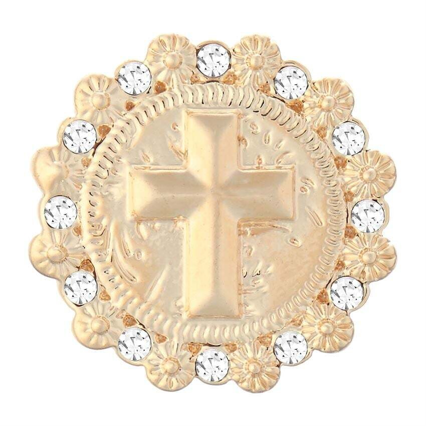 Ginger Snap Gold Cross with Stones