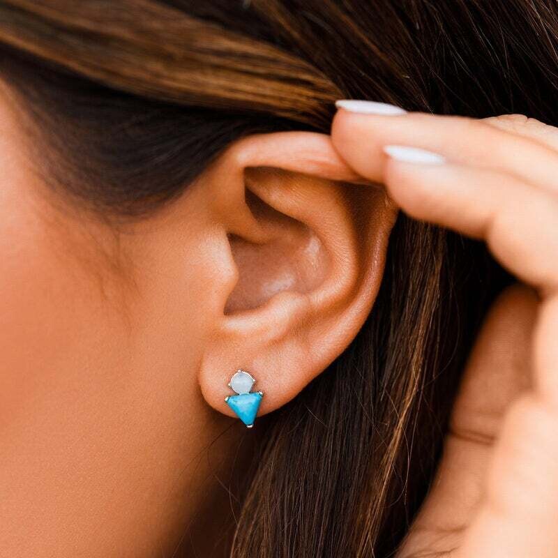Turquoise & Moonstone Earrings