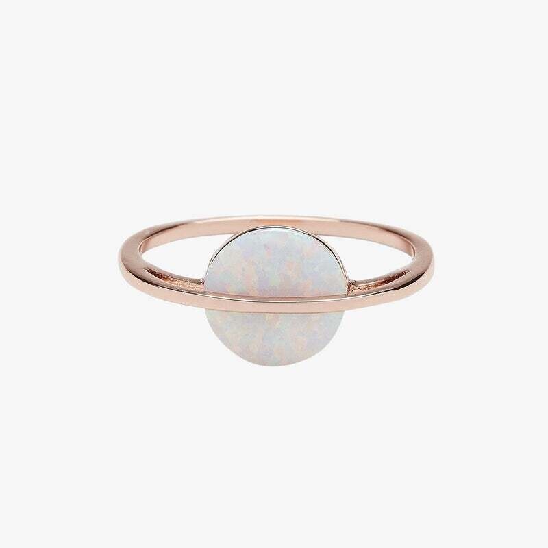 Opal Saturn Ring - Rose Gold