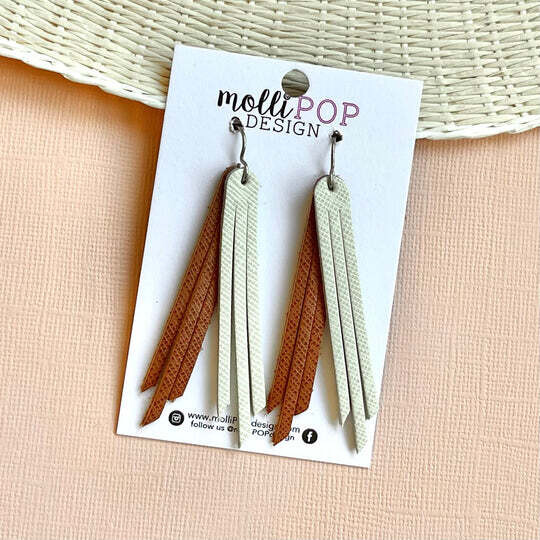 Double Layer Fringe Leather Earrings
